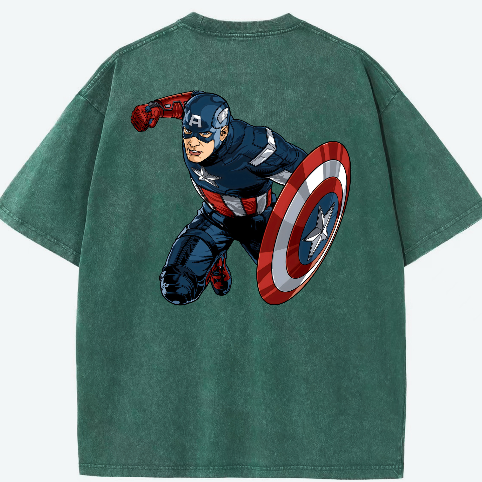 （画像用） アベンジャーズ The Avengers 綿100% ヴィンテージ風 半袖Tシャツ（背面プリント）